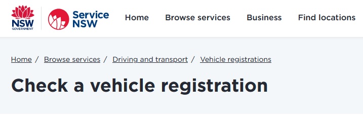 Service nsw gov au Check A Vehicle Registration Australia Trackstatus